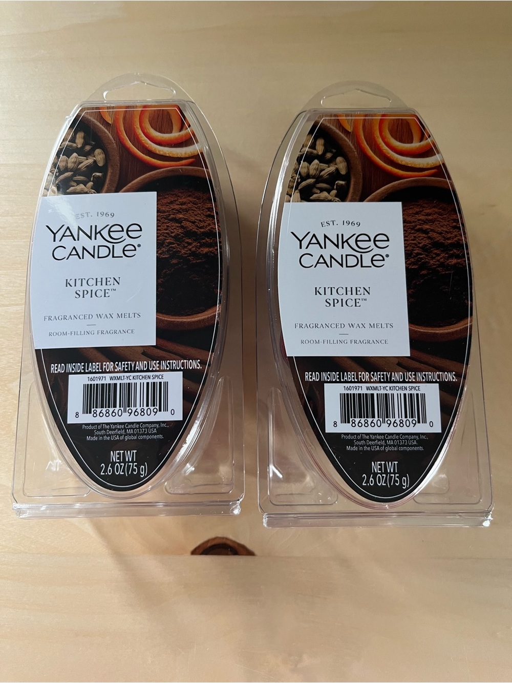 Two Packs New Yankee Candle Kitchen Spice Wax Melts New